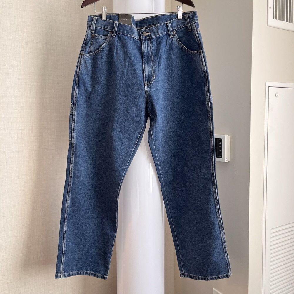 NWT Dickies Men's Cabincore Straight Leg Carpenter Jeans 38x32 Relaxed Fit Blue